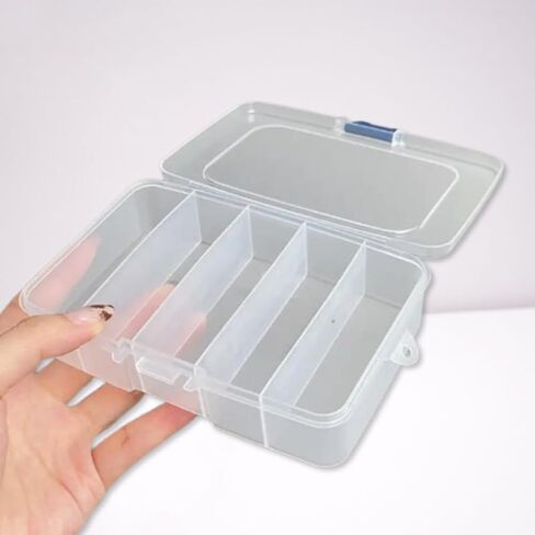 5 Grid Clear Plastic Fishing Tackle Accessory Box Container, Clear Tiny Fishing Lure Bait Hooks Storage Box for Hair Clips And Jewelry Making Organizer in Saudi Arabia