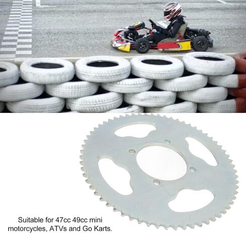 Ejoyous Mini Motorcycle Chainring, T8F 64T Chainring 54mm 4 Hole Steel Excellent Toughness Mini Motorcycle Sprocket for 47cc 49cc Mini Motorcycles ATVs and Karts in Saudi Arabia