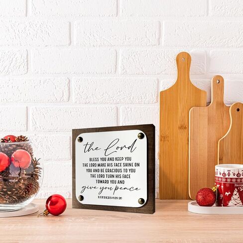 Religious Decor, Joshua 24:15 Sign, As For Me and My House We Will Serve The Lord Sign, Wooden Box Sign Decor Art, Rustic House Decor, Religious Home Decor for Front Door, Shelf Decoration in Saudi Arabia