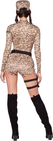 Spirit Halloween Adult Special Forces Babe Costume | Uniform Costume| Beige Camo Romper with Thigh Holster in Saudi Arabia