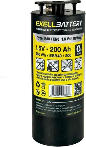 استبدال بطارية Exell EB-R40 نوع R40 1.5 فولت لبطاريات 5365، 784-6020، 905، 905FC، 906، 906AC، 906SC، AL40/200، ALR40، BA23، BS23، EBR40، EN6 in Kuwait