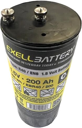 استبدال بطارية Exell EB-R40 نوع R40 1.5 فولت لبطاريات 5365، 784-6020، 905، 905FC، 906، 906AC، 906SC، AL40/200، ALR40، BA23، BS23، EBR40، EN6 in Kuwait