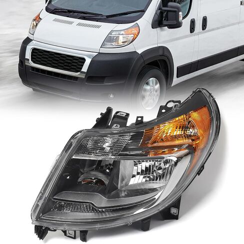 FIONE 6 Pins Headlight W/DRL for Dodge Ram ProMaster 1500 2500 3500 Cargo Van 2014-2022 Halogen Headlamp Assembly LH Driver 68154589AK CH2502291 in Saudi Arabia