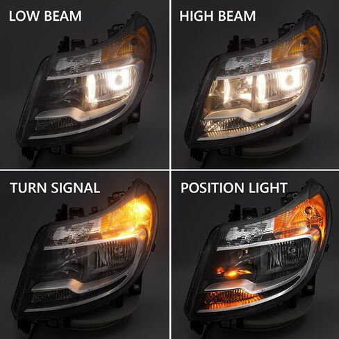 FIONE 6 Pins Headlight W/DRL for Dodge Ram ProMaster 1500 2500 3500 Cargo Van 2014-2022 Halogen Headlamp Assembly LH Driver 68154589AK CH2502291 in Saudi Arabia