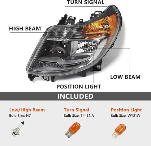 FIONE 6 Pins Headlight W/DRL for Dodge Ram ProMaster 1500 2500 3500 Cargo Van 2014-2022 Halogen Headlamp Assembly LH Driver 68154589AK CH2502291 in Saudi Arabia