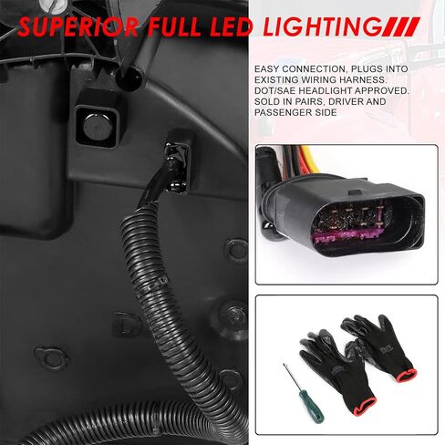 مصابيح أمامية لجهاز العرض هالو DRL من Auto Dynasty مع إشارة انعطاف تسلسلية LED متوافقة مع Kenworth T680 2013-2021، جانب السائق والراكب، غطاء من الكروم in Kuwait