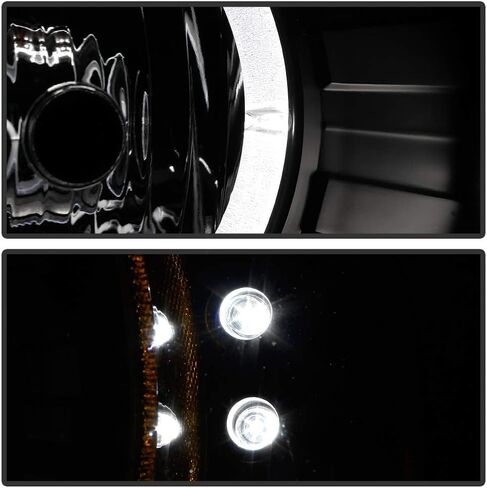 ACANII-For 1999-2004 Jeep Grand Cherokee LED Halo Ring أسود الإسكان المصابيح الأمامية لجهاز العرض المصابيح الأمامية والسائق والركاب in Saudi Arabia