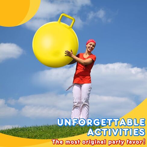 Meooeck 12 قطعة كرة قادوس مقاس 20 بوصة مع مقبض ومضخة هواء كرة نطاطة كرة القفز النطاطة لعبة داخلية وخارجية للأولاد والبنات وممارسة الرياضة، 12 لونًا in Kuwait