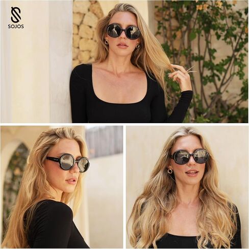 SOJOS Big Retro Oval Round Polarized Sunglasses Womens Mens Vintage Trendy Oversized Sunnies SJ2362 in Saudi Arabia