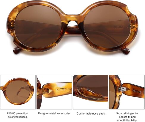 SOJOS Big Retro Oval Round Polarized Sunglasses Womens Mens Vintage Trendy Oversized Sunnies SJ2362 in Saudi Arabia