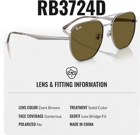 Ray-Ban RB3724D Square-Round Shaped Sunglasses for Men & Women with Official RAYBAN Eyewear Kit in Saudi Arabia