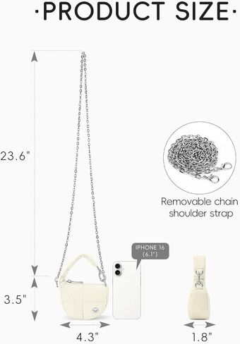 WESTBRONCO Super Mini Coin Pouch Nylon Quilted Wristlet Purses for Women Tiny Cute Purse Puffer Crescent Keychain Bag, Small Handbag in Kuwait