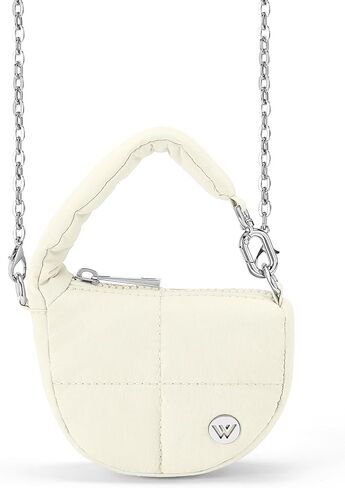 WESTBRONCO Super Mini Coin Pouch Nylon Quilted Wristlet Purses for Women Tiny Cute Purse Puffer Crescent Keychain Bag, Small Handbag in Kuwait