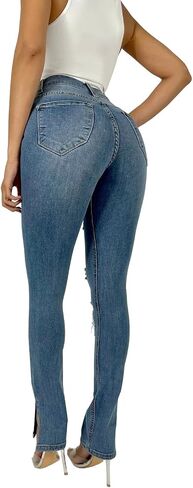 Women’s Curvy High Rise Skinny Jeans Comfy Stretch Classic Jeans Pants in Saudi Arabia