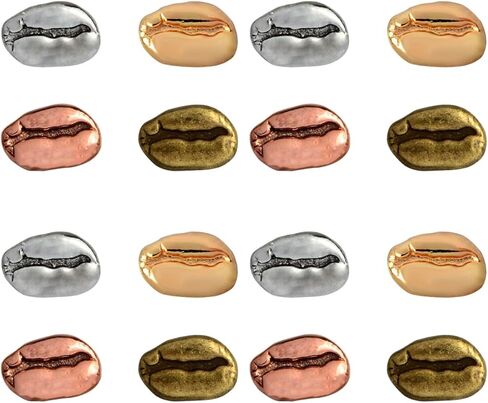 16Pcs Coffee Pins - Realistic Coffee Bean Brooch, Metal Bean Lapel Pins, Cute Cafes Work Brooches Decoration for Hat, Handbag, Clothing in Kuwait