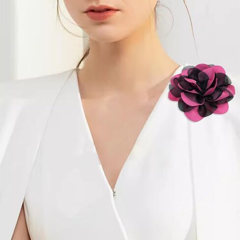 Dainty Flower Brooch for Women Ladies Delicate Camellia Corsage Elegant Dress Brooches for Wedding Party Dance Banquet Ceremony Versatile Floral Accessory for Clothing Hairstyling Large 11CM in Saudi Arabia