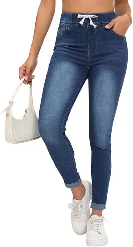 Women’s Curvy High Rise Skinny Jeans Comfy Stretch Classic Jeans Pants in Saudi Arabia