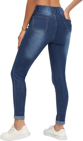 Women’s Curvy High Rise Skinny Jeans Comfy Stretch Classic Jeans Pants in Saudi Arabia