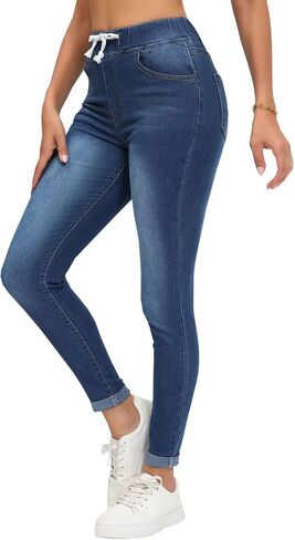 Women’s Curvy High Rise Skinny Jeans Comfy Stretch Classic Jeans Pants in Saudi Arabia