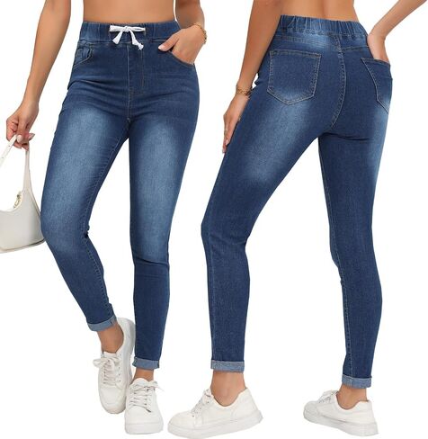 Women’s Curvy High Rise Skinny Jeans Comfy Stretch Classic Jeans Pants in Saudi Arabia