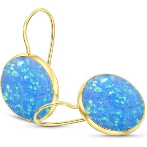 14K Gold Gemstone Earrings - Solid Gold Earrings -14K Gold Earrings for Women - Statement Earrings - Gold Dangle Earrings - Wedding Earrings for Brides - Gemstone Jewelry for Women in Kuwait