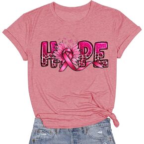 Breast Cancer Shirts Women Sunflower Breast Cancer Awareness T-Shirts Survivor Pink Sunflower Short Sleeve Tee Tops in Saudi Arabia