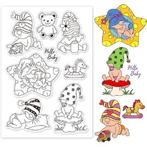 GLOBLELAND Sunflower Gnome Clear Stamps for Scrapbooking Spring Sunflowers Butterflies Dwarf Silicone Stamps Tulips Roses Transparent Stamp for Card Making DIY Embossing Journaling in Kuwait