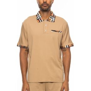 Men's Checkered Collar Polo Shirt, Cotton Blend, Short Sleeve, Regular Fit, Multiple Colors, S-3XL in Saudi Arabia