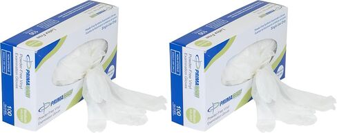 PrimaCare Medical Supplies VG-2501 Case of 100 Medium Size Medical Vinyl Examination Gloves Disposable, Latex and Powder Free Gloves in Saudi Arabia