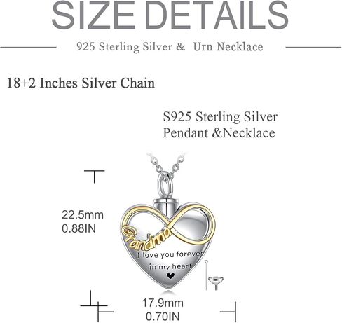 POPLYKE Urn Necklace for Ashes Sterling Silver Gifts for Women Men Her Grandma Cremation Necklace Jewelry in Saudi Arabia