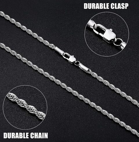 Sterling Silver Rope Chain. 20 Inches. in Saudi Arabia