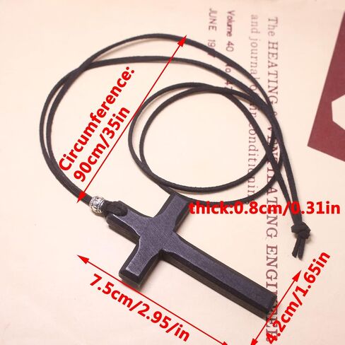 Wooden Cross Necklace For Men Women, Wood Cross Pendant Necklaces For Car Rearview Mirror Charms, Wall, Christian Jewelry in Saudi Arabia