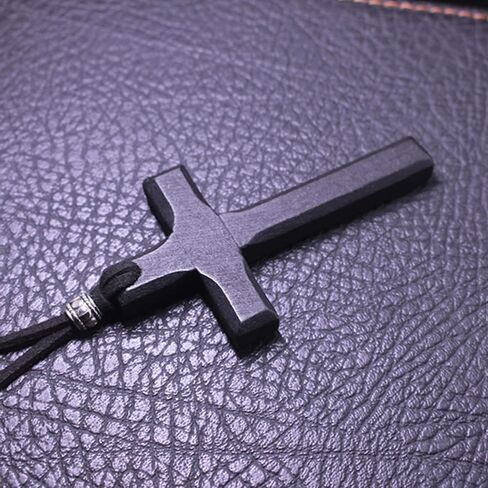 Wooden Cross Necklace For Men Women, Wood Cross Pendant Necklaces For Car Rearview Mirror Charms, Wall, Christian Jewelry in Saudi Arabia