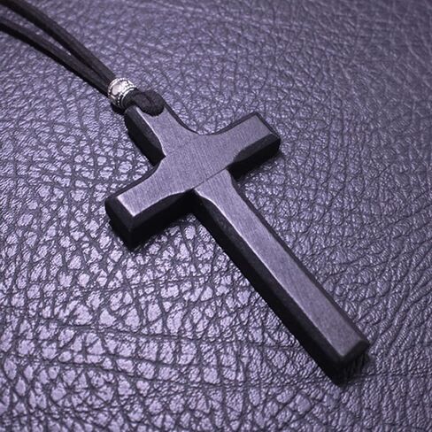 Wooden Cross Necklace For Men Women, Wood Cross Pendant Necklaces For Car Rearview Mirror Charms, Wall, Christian Jewelry in Saudi Arabia