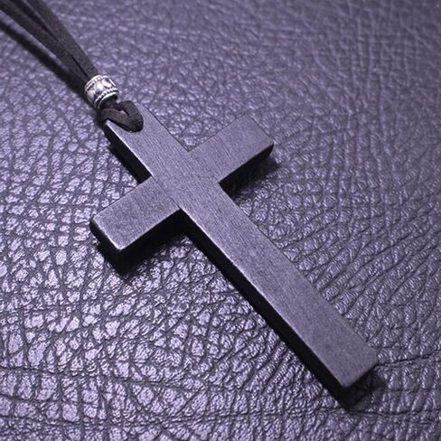 Wooden Cross Necklace For Men Women, Wood Cross Pendant Necklaces For Car Rearview Mirror Charms, Wall, Christian Jewelry in Saudi Arabia