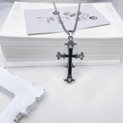 Cross Necklace, Faith Cross Pendant Necklace Dainty Religious Minimalist Necklace Elegant Christian Jewelry Gift for Women Mens in Saudi Arabia