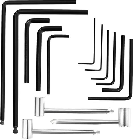11 Pieces Guitar Allen Wrench Set Including 4mm & 5mm Lengthened Ball End Truss Rod Wrench, for Most Guitar & Bass Neck Truss Rod Bridge Nut Locking Screw Adjustment in Saudi Arabia