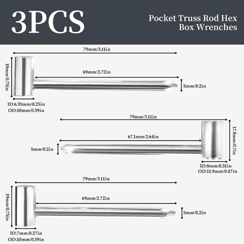 11 Pieces Guitar Allen Wrench Set Including 4mm & 5mm Lengthened Ball End Truss Rod Wrench, for Most Guitar & Bass Neck Truss Rod Bridge Nut Locking Screw Adjustment in Saudi Arabia