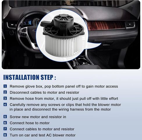 استبدال مروحة محرك منفاخ التيار المتردد يناسب 2009-2013 Hyundai Genesis، 2007-2009 Santa Fe، 2007-2010 Elantra، 2007-2012 Veracruz، 2011-2013 Equus- HVAC Heater Blower Motor Front، 700222 in Saudi Arabia