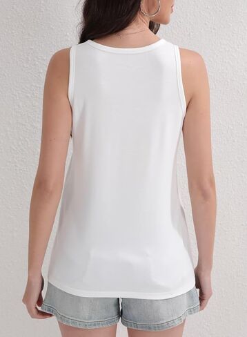 Womens Summer Tops Crewneck Sleeveless Tunic Shirts Beach Essentials Basic Tees in Saudi Arabia