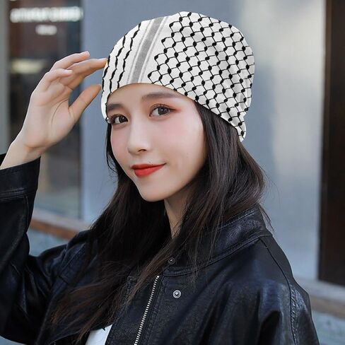 Palestinian Beanie Cap Fashion Skull Cap Folk Pattern Hat for Outdoor Sports Running Cycling Work Causal Daily in Saudi Arabia