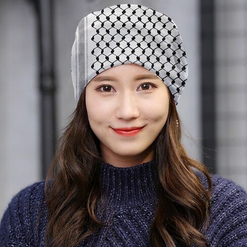 Palestinian Beanie Cap Fashion Skull Cap Folk Pattern Hat for Outdoor Sports Running Cycling Work Causal Daily in Saudi Arabia