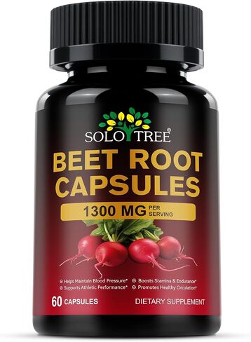 Beet Root Capsules, Beet Root Powder Supplement 60 Capsules, Beetroot Powder Supports Blood Pressure, Athletic Performance, Non-GMO & Gluten Free in Saudi Arabia