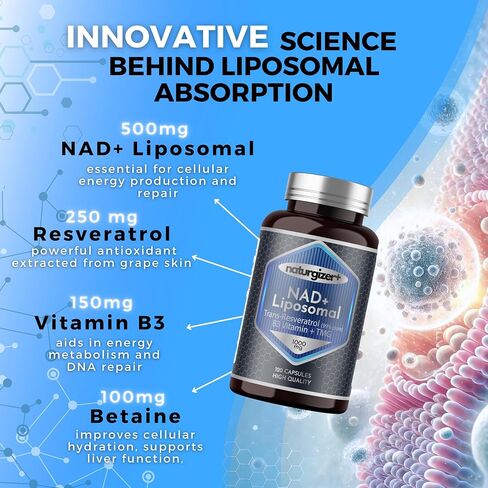 NAD+, Resveratrol 1000mg Organic, Viitamin b3, Tmg Supplements,(120 caps). Our NAD Resveratrol Supplement, NAD Supplements for Women & Men. Improves NMN, Nadh Supplement. Anti Aging and Revitalizing. in Saudi Arabia