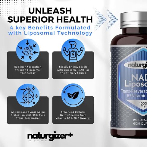 NAD+, Resveratrol 1000mg Organic, Viitamin b3, Tmg Supplements,(120 caps). Our NAD Resveratrol Supplement, NAD Supplements for Women & Men. Improves NMN, Nadh Supplement. Anti Aging and Revitalizing. in Saudi Arabia