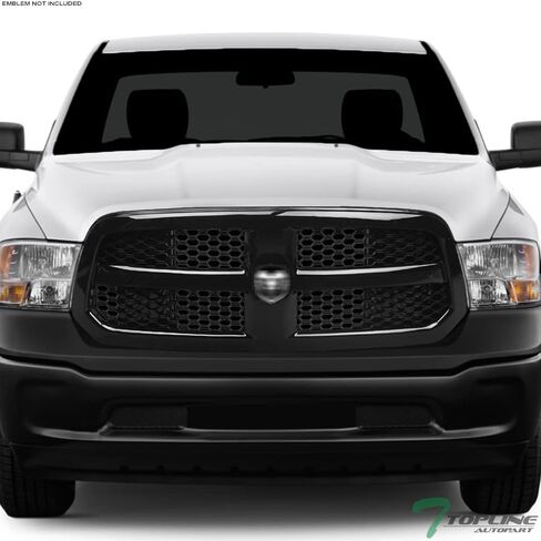 7422452653628 Compatible With 2013-2018 Dodge Ram 1500/2019-2022 Classic Matte Black OE Honeycomb Mesh Front Bumper Grill Grille With Emblem Base in Saudi Arabia