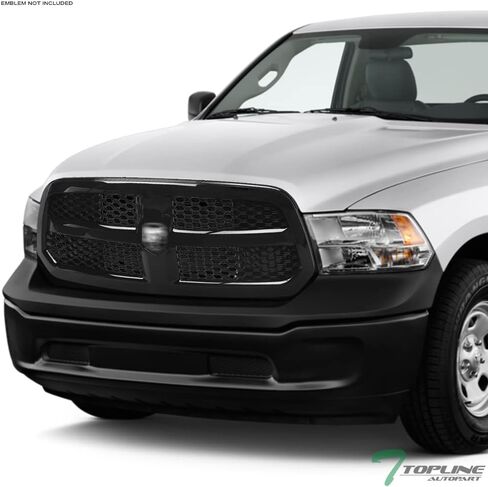 7422452653628 Compatible With 2013-2018 Dodge Ram 1500/2019-2022 Classic Matte Black OE Honeycomb Mesh Front Bumper Grill Grille With Emblem Base in Saudi Arabia
