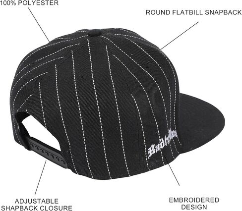 Badtz-Maru Embroidered Character Face Black Striped Poly Wool Baseball Hat in Saudi Arabia