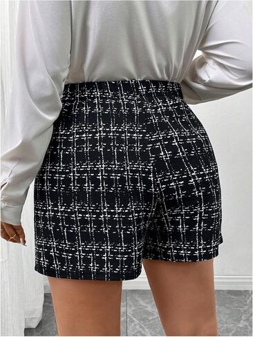 SOLY HUX Women's Plus Size Plaid Skort High Waisted Wrap Asymmetrical Hem Skirts Shorts in Saudi Arabia