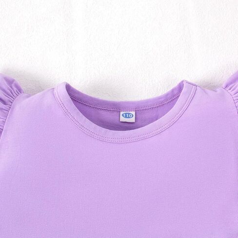 LYSMuch Toddler Girls Short Sleeve Ruffle Basic Blouse | Size 2T-14Y Girls Summer Tops，Solid Kids Casual Clothes in Saudi Arabia
